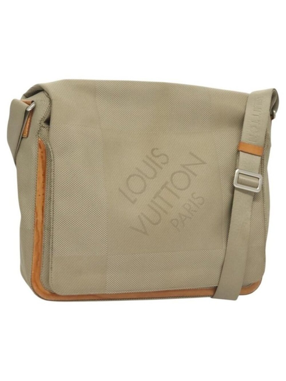 Authentic LOUIS VUITTON Damier Geant Messager NM Shoulder Bag Gray LV